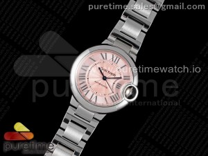 Ballon Bleu 33mm SS AF 1:1 Best Edition Pink Textured Dial on SS Bracelet Cal.076 V4