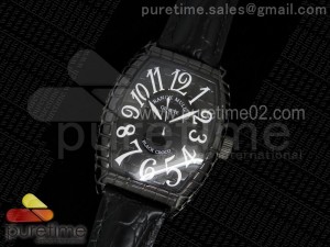 Black Croco Ceramic Black Dial on Black Leather Strap A23J