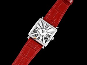 Master Square SS Ladies ZF 1:1 Best Edition White Black Roman Dial on Red Leather Strap Ronda Quartz