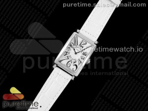 Long Island Ladies SS ZF 1:1 Best Edition on White Leather Strap Ronda Quartz