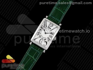 Long Island Ladies SS ZF 1:1 Best Edition on Green Leather Strap Ronda Quartz