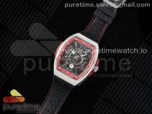 Vanguard V45 SS ABF Best Edition Black Dial Red Inner Bezel on Black Leather Strap A2824