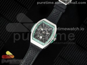 Vanguard V45 SS ABF Best Edition Black Dial Green Inner Bezel on Black Leather Strap A2824