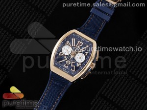 Vanguard Chrono RG ABF 1:1 Best Edition Blue Dial on Blue Nylon Strap A7750