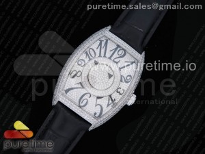  Double Mystery SS Diamonds Dial on Black Leather Strap MIYOTA 9015