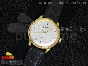 Senator Automatic YG White Dial on Black Leather Strap A3959