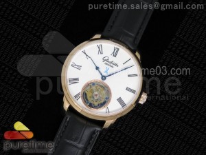 Senator Meissen Tourbillon RG White Dial on Black Leather Strap