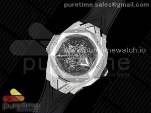 Big Bang Sang Bleu II Chrono SS HRF Best Edition Black Dial on Black Gummy Strap A7750