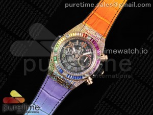 Big Bang Unico Rainbow King RG 45mm ZF 1:1 Best Edition on Rainbow Gummy Strap A1280