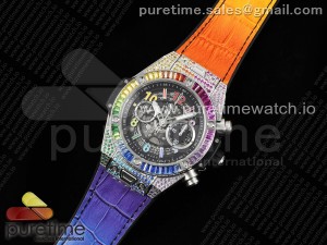 Big Bang Unico Rainbow King SS 45mm ZF 1:1 Best Edition on Rainbow Gummy Strap A1280