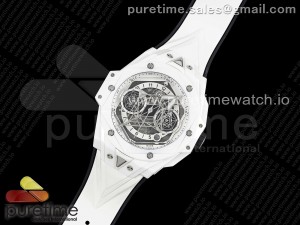 Big Bang Sang Bleu II White Ceramic ZF Best Edition on White Rubber Strap A1240