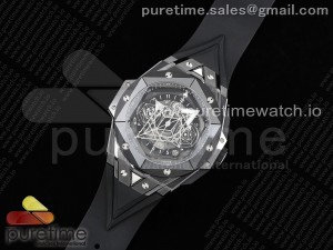 Big Bang Sang Bleu II Black Ceramic ZF Best Edition on Black Rubber Strap A1240