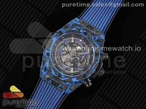 Big Bang Unico Blue Carbon TWF Best Edition Skeleton Dial on Black Rubber Strap A1220