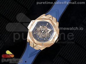 Big Bang Sang Bleu II Chrono RG BBF Best Edition Blue Dial on Blue Gummy Strap A7750