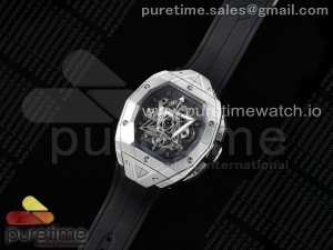 Spirit of Big Bang Sang Bleu SS BLSF Edition Skeleton Dial on Black Rubber Strap A7750