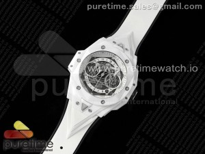 Big Bang Sang Bleu II White Ceramic BBF Best Edition on Green Rubber Strap A1240