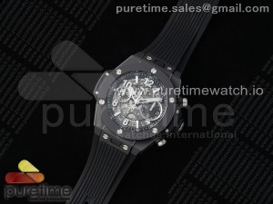 Big Bang Unico 42mm Black Ceramic BBF 1:1 Best Edition Skeleton Dial on Black Rubber Strap A1280 V2