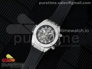 Big Bang Unico 42mm SS BBF 1:1 Best Edition Skeleton Dial on Black Rubber Strap A1280 V2