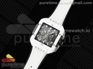 Square Bang Unico White Ceramic BBF 1:1 Best Edition on Rubber Strap A1280