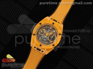 Big Bang Unico 42mm Orange Ceramic BBF 1:1 Best Edition Skeleton Dial on Orange Rubber Strap A1280 V2