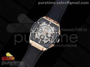 Spirit of Big Bang RG BBF 1:1 Best Edition Black Ceramic Bezel Skeleton Dial on Black Rubber Strap A7750