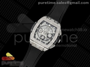 Spirit of Big Bang Titanium BBF 1:1 Best Edition Skeleton Dial on Black Rubber Strap A7750