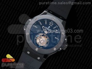 Big Bang Tourbillon Ceramic Case Black Dial on Black Rubber Strap