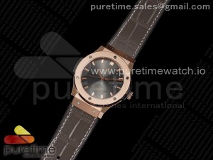 Classic Fusion 45mm RG HBF 1:1 Best Edition Brown Dial on Brown Gummy Strap A2892