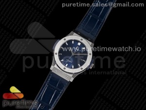 Classic Fusion 45mm SS HBF 1:1 Best Edition Blue Dial on Blue Gummy Strap A2892