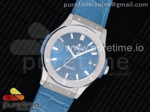 Classic Fusion 45mm Titanium WWF 1:1 Best Edition Blue Dial on Blue Gummy Strap A2892