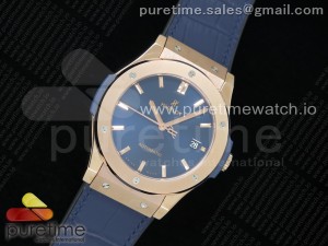 Classic Fusion 45mm RG WWF 1:1 Best Edition Blue Dial on Blue Gummy Strap A2892