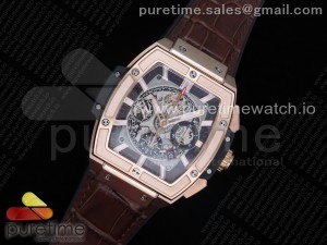 Spirit of Big Bang RG HBF Best Edition RG Bezel White Dial on Brown Gummy Strap A7750 