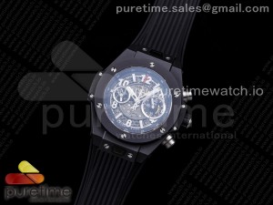 Big Bang Unico Black Ceramic HBF 1:1 Best Edition Black Skeleton Dial on Black Rubber Strap A1242