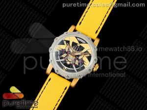 Hankham Two Tone Samurai Dial on Yellow Leather Strap MIYOTA 8215