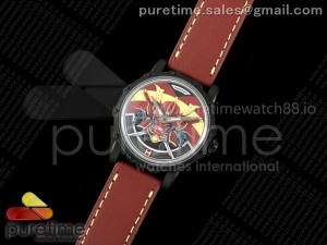 Hankham PVD Samurai Dial on Red Leather Strap MIYOTA 8215