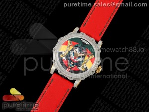 Hankham Two Tone Joker Dial on Red Leather Strap MIYOTA 8215