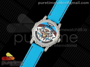 Hankham SS Indians Dial on Blue Leather Strap MIYOTA 8215