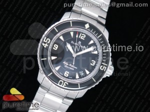 Fifty Fathoms SS Black ZF 1:1 Best Edition Black Dial on SS Bracelet A2836