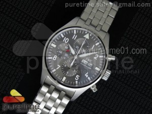 Pilot Chrono 2016 IW377719 Gray Dial on SS Bracelet A7750