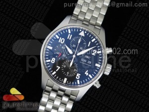 Pilot Chrono 2016 IW377710 ZF 1:1 Best Edition Black Dial on SS Bracelet A7750 V2