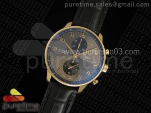 Portuguese Chrono IW371482 ZF 1:1 Best Edition on Black Leather Strap A7750 (Same Thickness as Genuine)