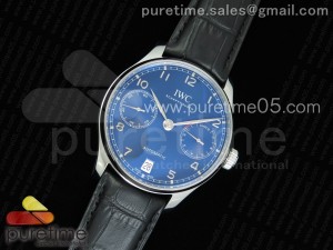 Portuguese Real PR IW500710 ZF 1:1 Best Edition Blue Dial on Black Leather Strap A52010 V4