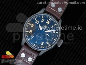 Big Pilot IW501004 Titanium ZF 1:1 Best Edition Black Dial on Brown Leather Strap A52110