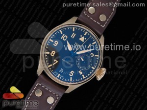 Big Pilot IW501005 Real Bronze ZF 1:1 Best Edition Black Dial on Brown Leather Strap A52000