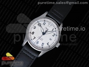 Mark XVIII IW327002 V7F 1:1 Best Edition White Dial on Black Leather Strap Swiss ETA2892