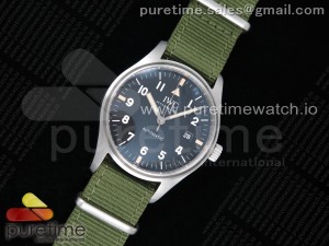 Mark XVIII “TRIBUTE TO MARK XI” IW327007 M+F 1:1 Best Edition Black Dial on Green Nylon Strap A35111