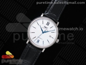 Portofino '150 Years' IW356519 V7F 1:1 Best Edtiion White Dial on Black Croco Strap ETA2892