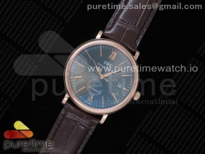 Portofino Automatic RG IW356511 V7F 1:1 Best Edtiion Gray Dial on Brown Croco Strap ETA2892