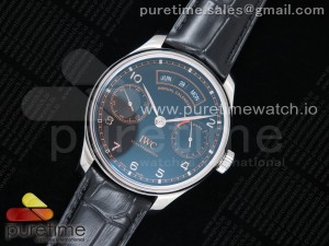 Portuguese Real PR Real Annual Calendar Edition “Pisa” ZF 1:1 Best Edition Black Dial on Black Leather Strap A52850