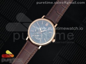 Portofino Fake Power Reserve RG Gray Dial on Brown Leather Strap A23J